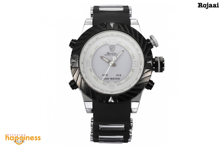 Goblin Shark White Racing Wristwatch
