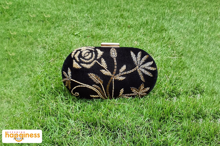 Gold Embroidery over Black Velvet