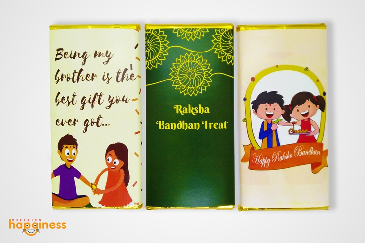 Rakhi Combo of 3 Chocolate Bar