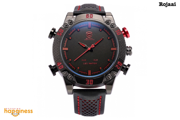 Kitefin Shark Sport Watch - Black Red
