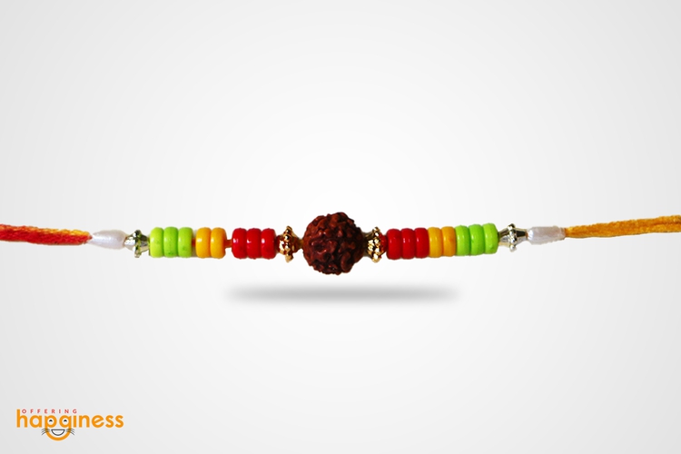 Rudraksha Colorful Beads Rakhi