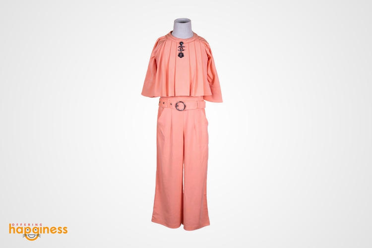 Peach Jumpsuit With Crop