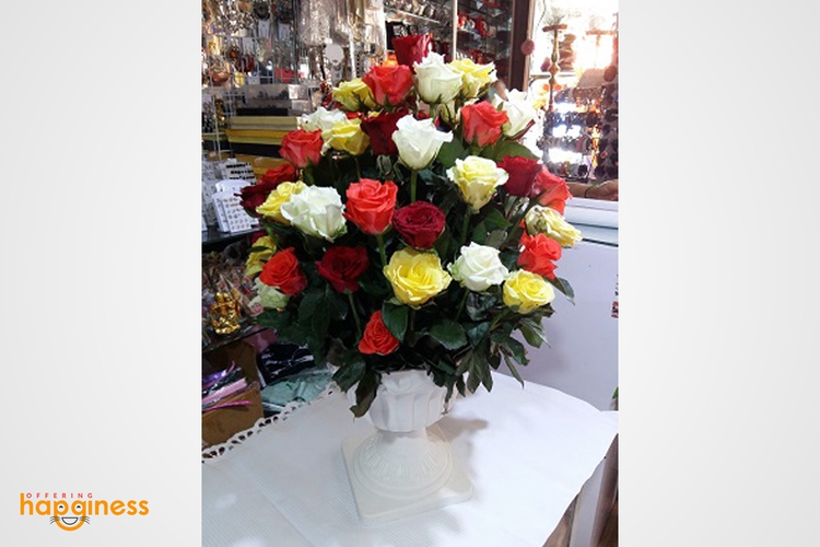 Mixed Rose Basket