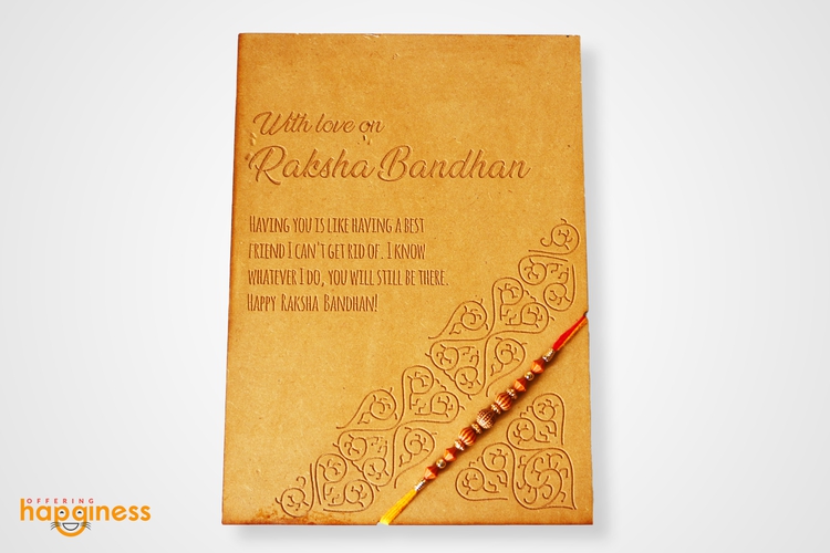 Spiritual Divine Rakhi  with Wooden Card