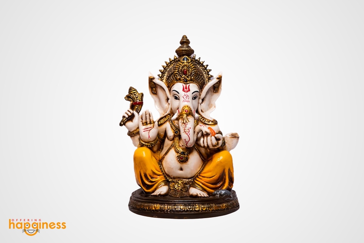 Yellow And White Ganesh