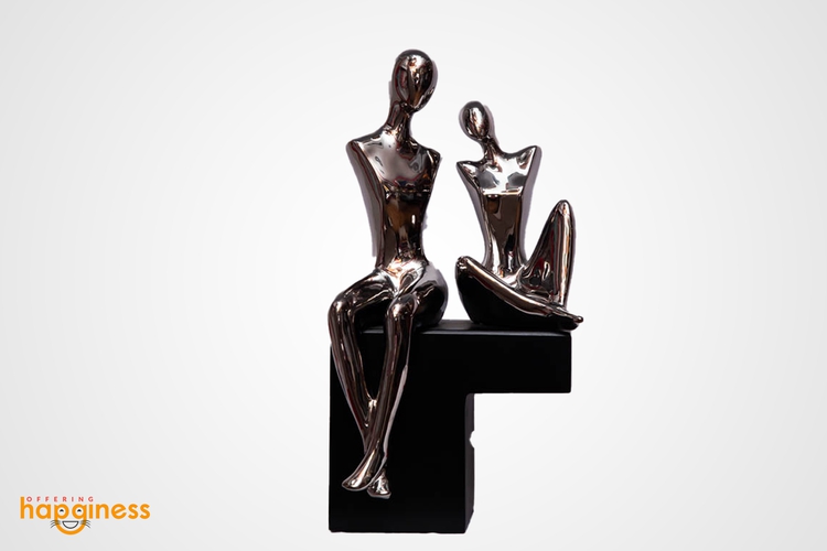 Silver Couple Statue