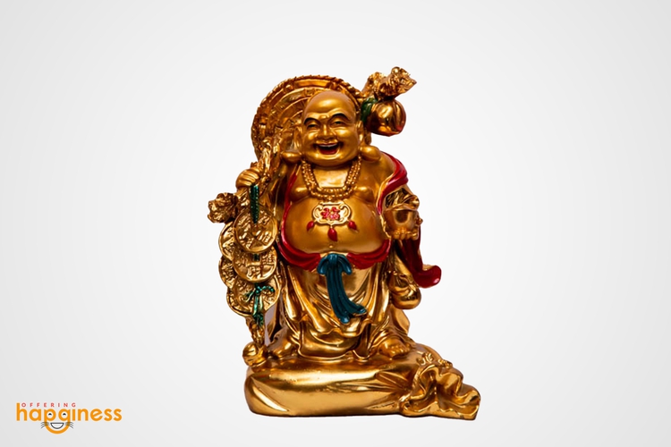 Golden Medium Laughing Buddha