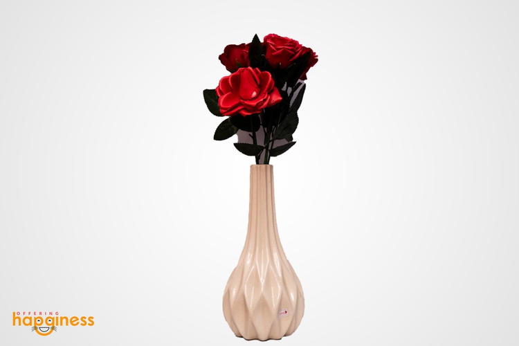White Big Base Vase