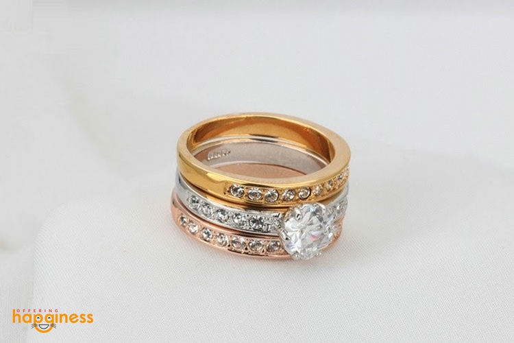 Austrian Crystal Trio Ring Set