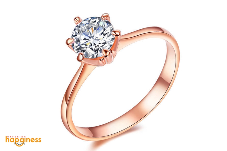 Classic 6 Prong Solitaire Zircon Ring