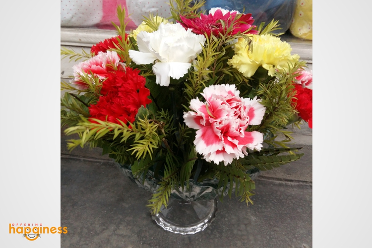 Mixed Carnation Bouquet without vase