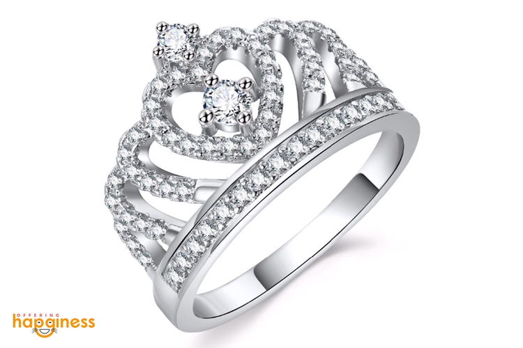 CZ Embedded Crown Ring
