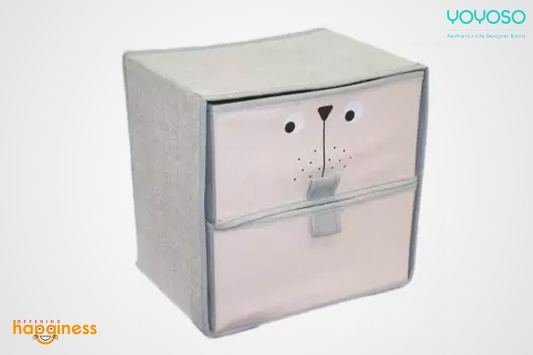 YOYOSO Pink Linen Portable Storage Box