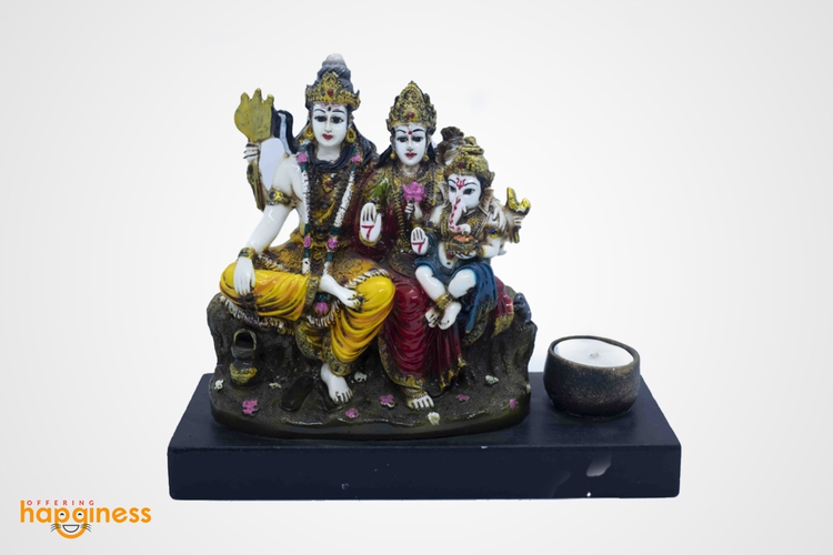 Shiva-Parbati and Ganesh Statue