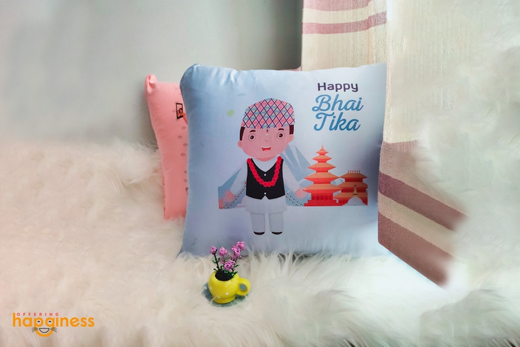 Happy Bhai Tika Cushion
