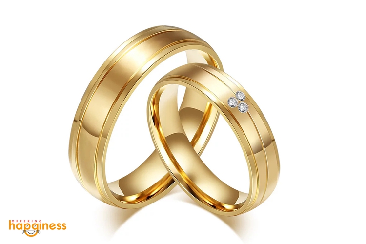Titanium Steel His and Her Wedding Band
