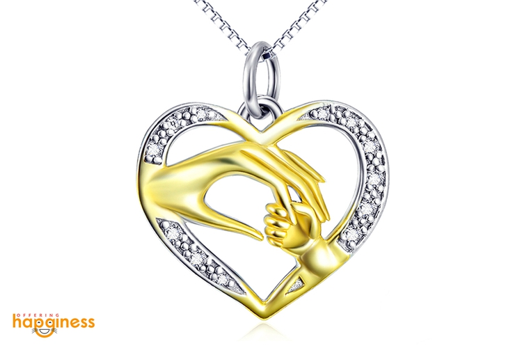 Silver Holding Hands Pendant