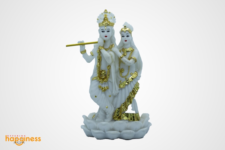 White Radha krishna Statue
