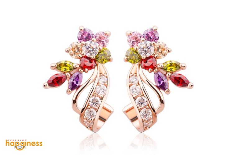 CZ Flower Monalisa Earrings