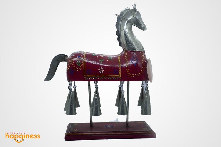 Silver Horse With Bell