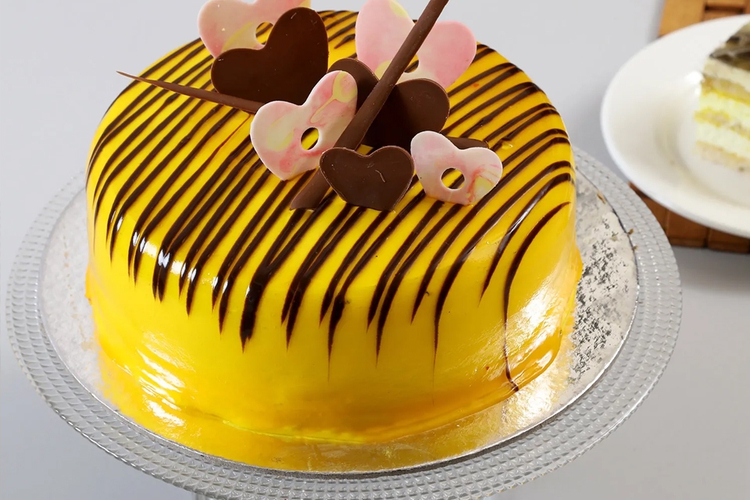 Striped Hearts Vanilla Cake
