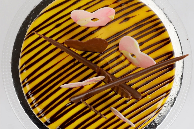 Striped Hearts Vanilla Cake